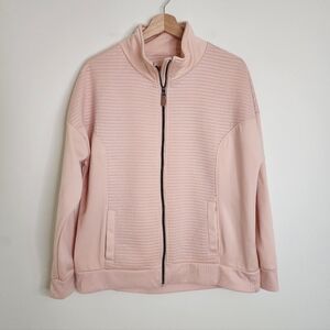 The Sweatshirt Project Women's Light Pink Zip-up Sweater Larg Casual Lightweight